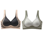 2Pcs/Set Non-wire Push-Up Bras Women's Anti-sagging Lift-up Bra Side Support Adjustable Straps No Show Plus Size Underwear M-4XL