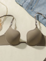 Seamless Smooth Push Up Bra Underwire Deep V Adjustable Straps Comfortable Everyday Wear Women Brassiere J3076