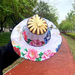 Multi-functional Travel Wide Brim Fan Sun Hats Foldable Bamboo Fan Hat Summer Sunshade Anti-squat Caps Fashion