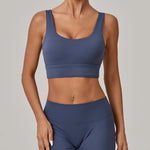 Running Sports Bra Women High Support Open Back Yoga Breathable Slim Fit Fitness Pilates Tank Top With Removable Pads