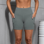 Women High Waist Pocket Sports Short Yoga Legging Shorts Squat Proof Hip Lift Fitness Tight Shorts Quick Drying Cycling Workout