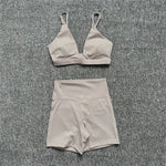 1/2PCS Women's Contour Crop Sport Bra Yoga Sets High Waist Scrunch Fitness Push-Up Gym Workout Shorts Running Active Suits XP187