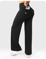 High Waist Pocket Yoga Pants for Women - Stretch Breathable Gym Workout Leisure Tummy Control Tights with Pockets
