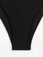 Sexy Black Knitted Patchwork One Piece Swimsuit 2026 Ruffles Push Up Underwire Slim Tummy Control Swimwear Beach Bathing Suits