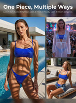 2026 Shiny Sequins Bandeau Bikini Women Swimwear Female Swimsuit Two-pieces Bikini Set Bather Bathing Suit Swim Lady Beachwear