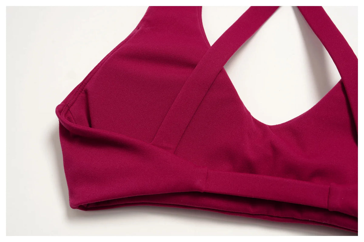 Women Two Piece Gym Yoga Sets Back Cross Sports Bra Pleate High Waist Short Fitness Suit Outdoor Running Camisole Tops Outfits