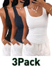 3PSC QIW Women Seamless Shaping Vest, Tummy Control Waist Lifting Sleeveless Posture Corrector Vest, Back Tie Design, Comfort
