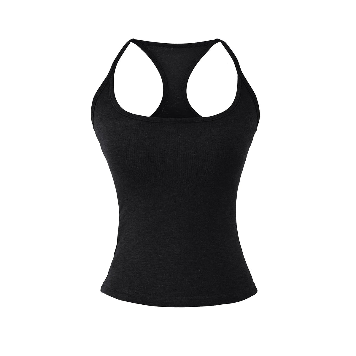 Early Spring New Style Hot Girl Pure Desire Sexy U-Neck Chest Pad Elastic Base Tank Solid Color Backless Sleeveless Top 6JYN