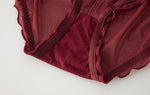 Lace Panties Women Underwear L-XL Low-Rise Briefs Sexy Underpants Lace Solid Color Panties Comfy Lingerie