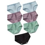 7Pcs/Set Cotton Panties Low Waist Briefs Women Sexy Lingerie Female Underpants Panty Solid Color Breathable Underwear Intimates