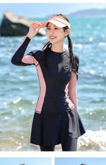 Split Swimsuit Women's Four Piece Sports Slimming Diving Beach Surfing Conservative Sun Protection Long Sleeved Swimsuit Set