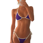 Womens Exotic Sets Sexy Triangle Bikini Extreme Sets Hollow Out Micro Thong Swimsuit Mini G-String Swimwear Lingerie Nightwear