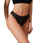 1pcs Black Sexy Women Panties Low Rise Elegant Sexy Lingerie Comfortable Breathable Lady Thongs Heart Decor Female Underwear