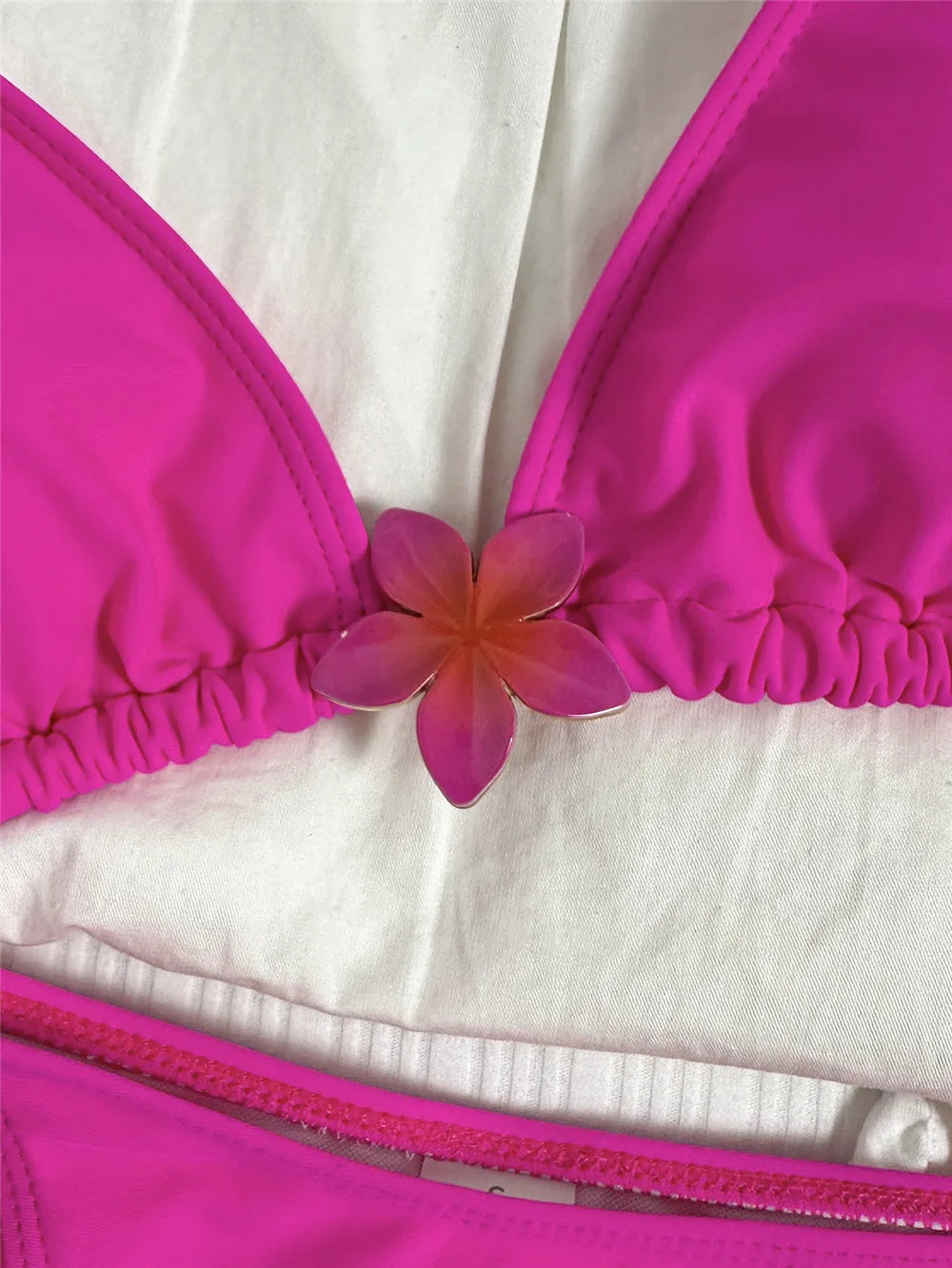 Cute Yellow String Halter Triangle Micro Bikini Thong Femmes Sexy Swimsuit Women Flower Swimwear 2026 Bikinis Sets Bathing Suit