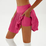 Women's Pleated Skirt Yoga High Waist Anti-Slip Tennis Skirt Double Layer Non-Slip Solid Colour Badminton Golf Short Skirts 2025
