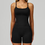 2 Pieces Women's Seamless Yoga Set Fitness Running Sports Set Slim Fit High Waist Beautiful Back Tracksuit