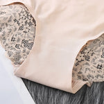 4Pcs/Set Panties Sexy Briefs Lace Trims Panties For Women Comfort Breathable Panty Low-Rise Lingerie M-XXL Ice Silk Underwear