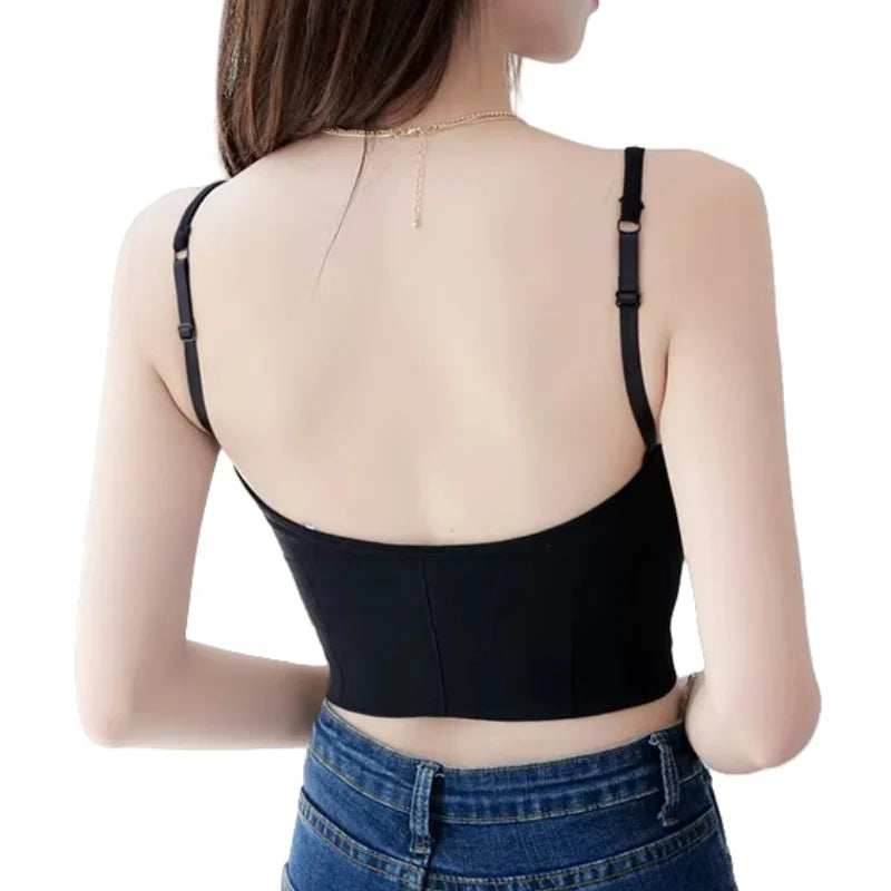 Women Tops Seamless Bra Tube Top Fitness Crop Top Comfort Underwear Female U Back Sexy Lingerie Padded Camisole