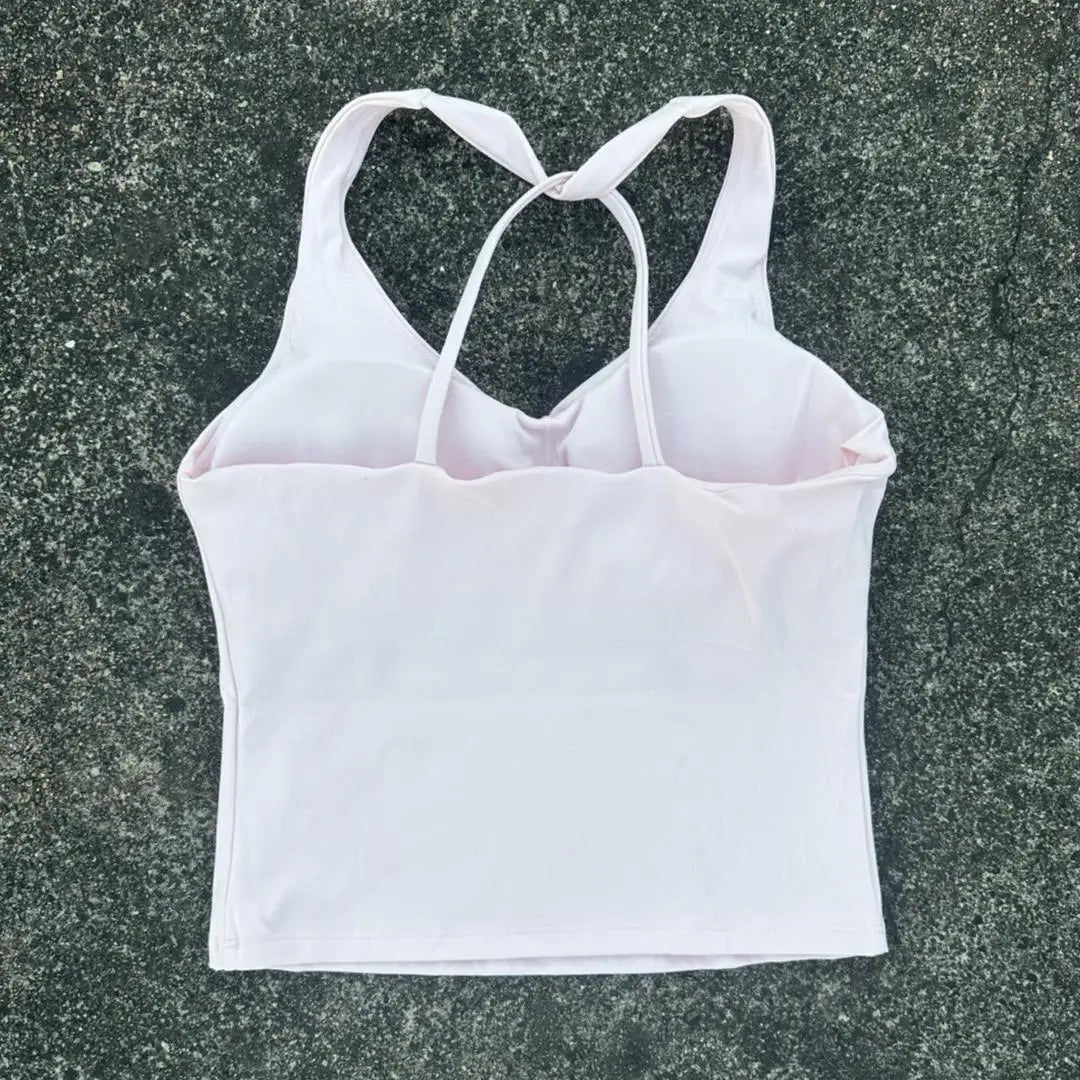 Solid Color Cross Back Tank Top Women Fitness Sport Bra Top Soft Tight Comprehensive Training Gym Yoga Underwear With Chest Pad
