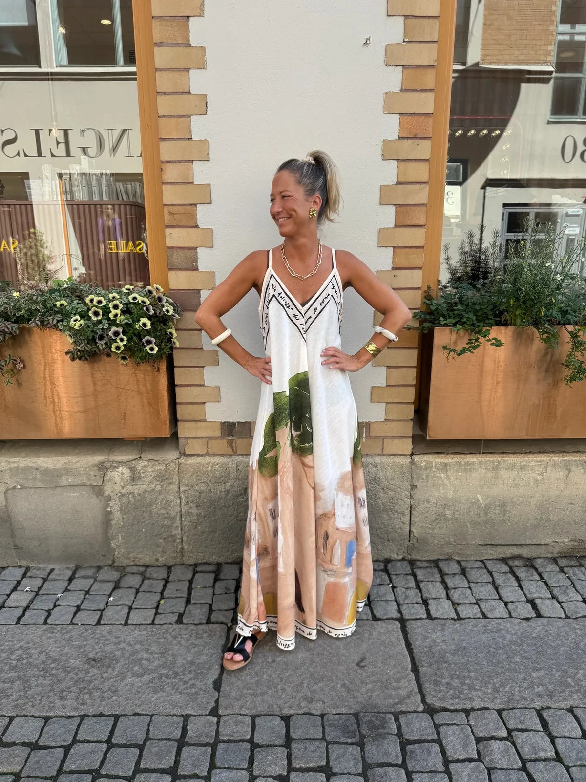 Casual Vacation Style Print Spaghetti Strap long Dresses Women Sexy V-neck Backless Loose Sleeveless Dress Female Summer New