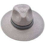 Men's Straw Woven Top Hat Wide Brim Sun Cap Summer Casual Outdoor Holiday