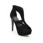 Summer New Pattern Europe and America Fashion Black Sexy Fine Heel Waterproof Fish Mouth High-heeled Women Sandals Size 34-43