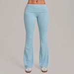 Women's Seamless Yoga Pants Sports Fitness Training High-Waist Hips-Lifting Flare Leggings Workout Gym Running Slim Fit Pants
