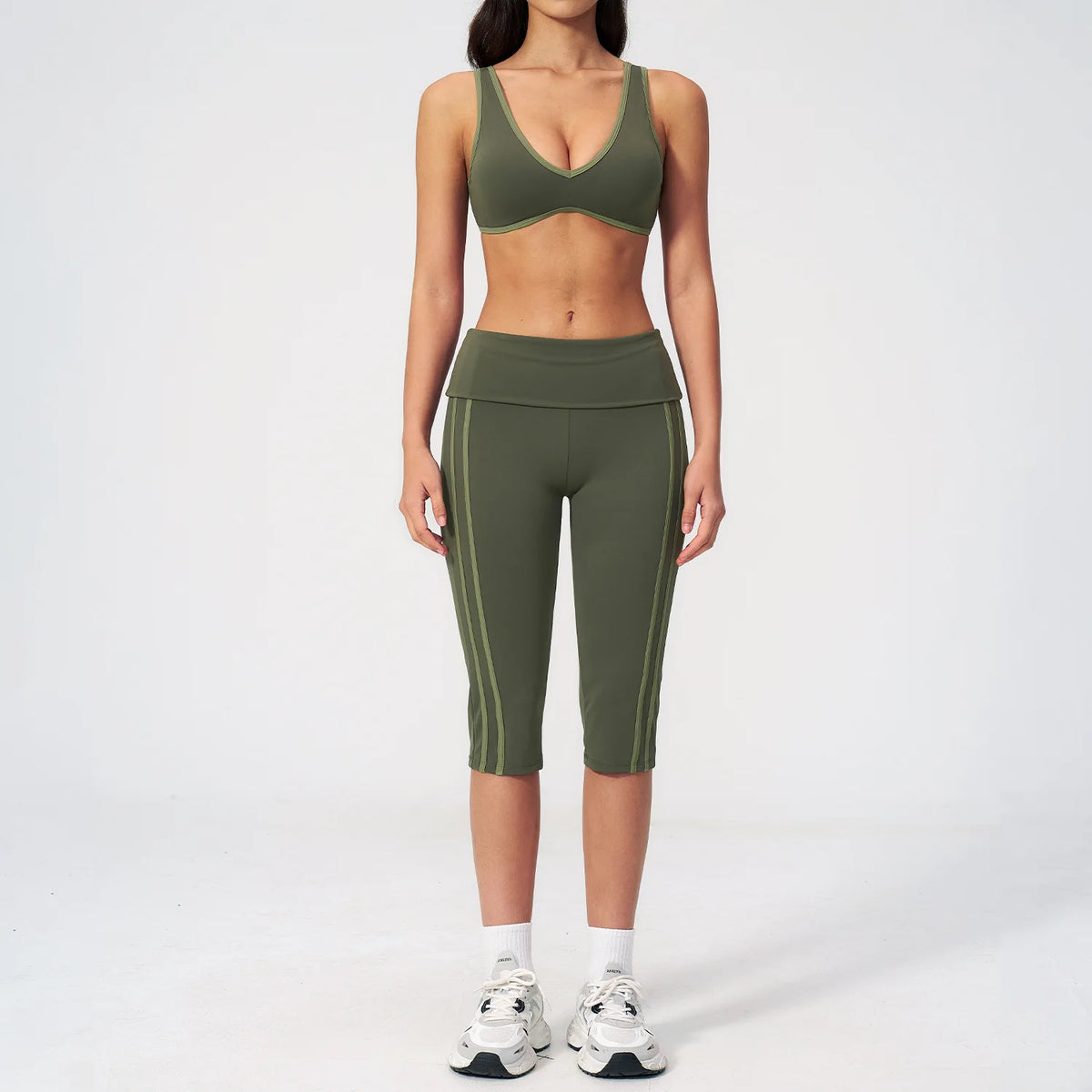 Summer Color Blocked Yoga Sets Women Slim Sports Bra High Waist Pants Fitness Suits Outwear Gym Running Push Up Workout Clothes