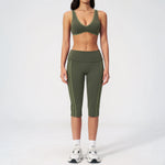 Summer Color Blocked Yoga Sets Women Slim Sports Bra High Waist Pants Fitness Suits Outwear Gym Running Push Up Workout Clothes
