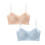 2Pcs/Set Seamless Bras For Women Padded Bra Sexy Lingerie Comfy Solid Color Tube Top Thin Straps U-Back Underwear M-4XL