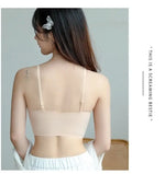 Summer Ice Silk No Trace Strapless Underwear Women Small Chest Gathering Non-slip Not Drop Breast Invisible Bra Cover Wipe Chest