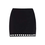 New 2Pcs Black Hollow Swimsuit Women Sexy Swimwear With Midi Skirt Push Up Bikini Female Biquini Bathingsuit Bodysuit Beachwear