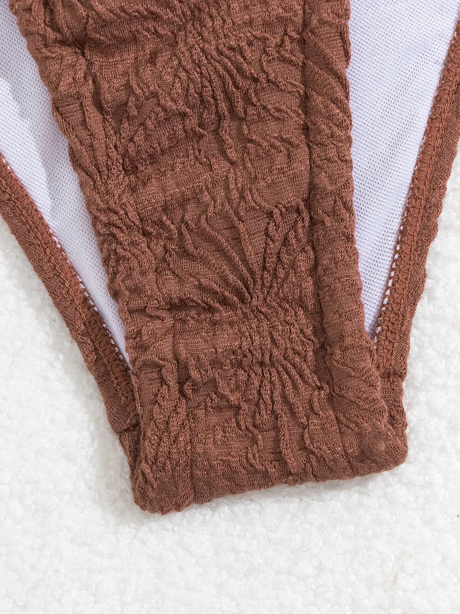 Wrinkled Underwried Bikinis 2026 Knotted Bikini Women Swimwear Female Swimsuit Two-pieces Bikini Set Push Up Bathing Suit Swim