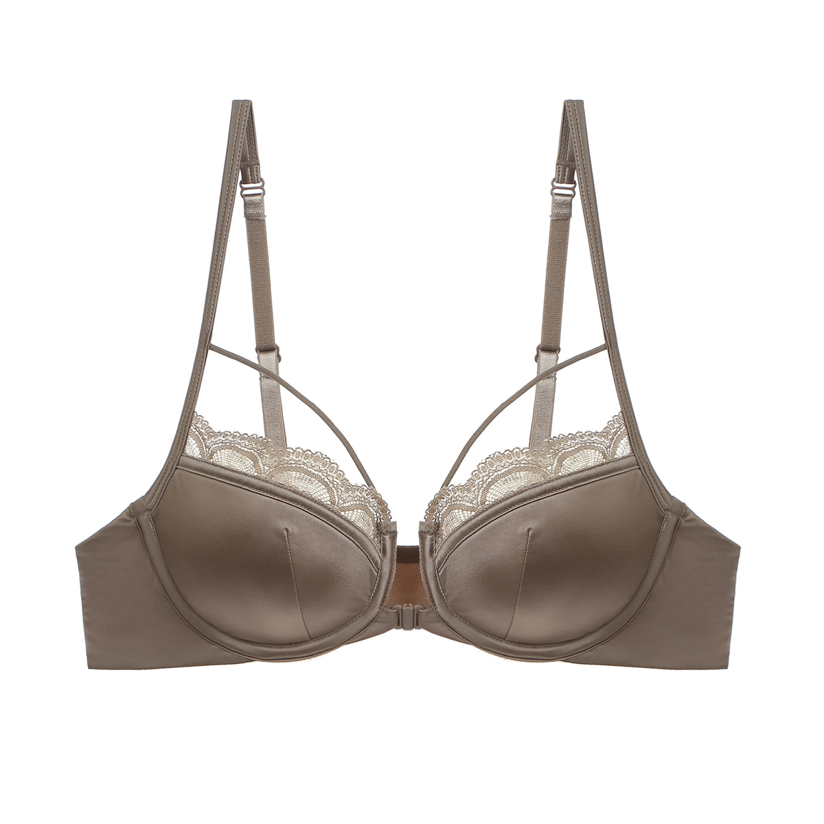 French Front Button Lace Bra Set for Women Sexy Spaghetti Strap Thin Push Up Bra Breast Collection Smooth Brief Sets Lingerie