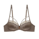 French Front Button Lace Bra Set for Women Sexy Spaghetti Strap Thin Push Up Bra Breast Collection Smooth Brief Sets Lingerie