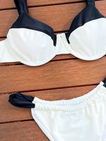 DEKA Patchwork Bikini Set New Sexy Tight Beach Travel Swimsuit Black and White Sexy Women Bathing Suit Summer