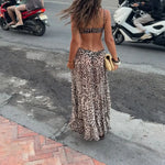 Sexy Women Bikini Printed Swimwear 3Pc Deep V Swimsuit Long Skirt Push Up Biquini Female Fashion Bathing Suit Slimming Beachwear