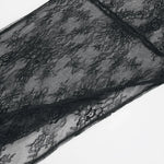 Woman Clothing 2026 O-neck Hollow Out High Slit Long Maxi Lace Dress Black Streetwear Ladies See-through Black T-shirt Dresses