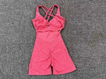 Adjustable double straps Open backV shape back design Scrunch butt No front seam Flatlock InseamRemovable pads BODYSUIT