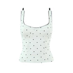 Sexy Polka Dot Camisole For Women Niche Lace Collar Slim-fit Outerwear Suitable For Seaside Vacations Elegant Charming 9B81