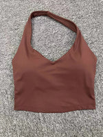 Hanging Neck Yoga Sports Bra Women Breathable Shock Proof Gym Workout Fitness Push Up Top Yoga Running Sportswear Vest Sexy Bra