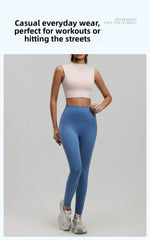 Women's Yoga Tank Top Highly Stretchy, Slightly High-Neck Sports Bra with Built-In Cups Lifts and Shapes The Bust Sexy Fitness