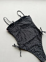 2026 Summer Women's One-piece Suit Swimwear Dot Patchwork Swimsuit Strappy Bodysuit Bikini High Waist Push Up Monokini Beachwear