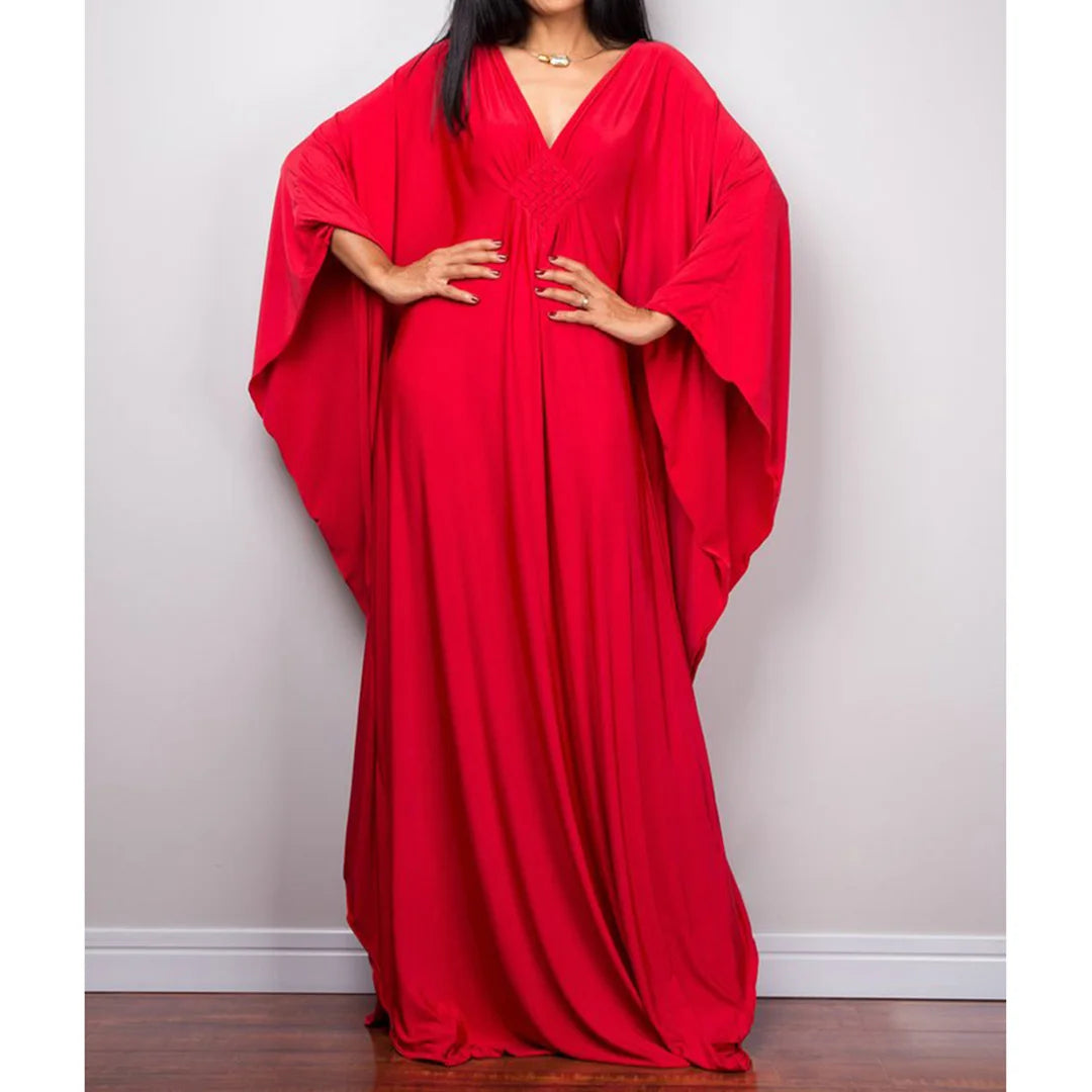 Greek Goddess Long Dress Batwing Sleeve Tunic Beach Cover Up Cover-ups Beach Dress Beach Wear Beachwear Kaftan Maxi Dress V4427