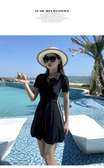 Swimsuit Women's Summer New Jumpsuit Style Covers The Abdomen and Above, Plus Size Sports Hot Spring Swimsuit