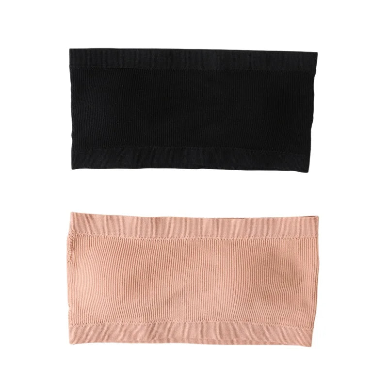 2Pcs/Set Strapless Bras For Women Tube Bra Female Sexy Crop Top Seamless Underwear Non-wire Bandeau Bra M-XL Women Intimates