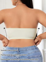 Lace Strapless Women's Bra Bandeau Unpadded Front Closure Push Up Bralette Non-Slip Lingerie