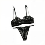 Sexy ultra-thin lace set black and sexy Lingerie two-piece set with steel ring and anti sagging women's underwear YS2900