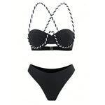XS - L 3PCS With Skirt Underwired Bikini Female Swimsuit Women Swimwear Bather Bathing Suit Swim Three-pieces Bikini set K8045