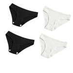 4Pcs/Set Cotton Panties For Women Low Rise Underwear Breathable Briefs Solid Color Sports Underpants Female Lingerie